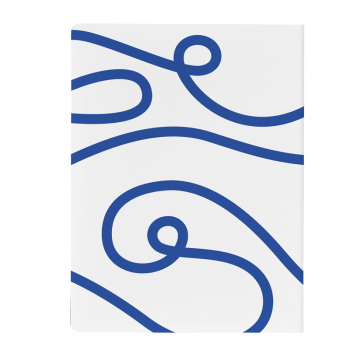 Nuuna, Notizbuch,Flex-Cover aus recyceltem Leder Seiten Punktraster,schwarz,blau,weiss, bedruckt  A LINE IS A DOT, rückseite